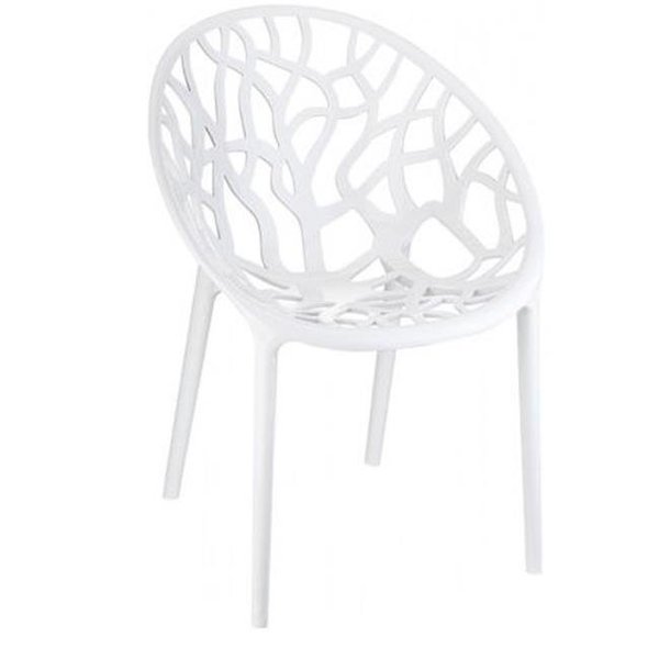 Compamia Compamia ISP052-GWHI Crystal Chair - Glossy White- set of 2 ISP052-GWHI